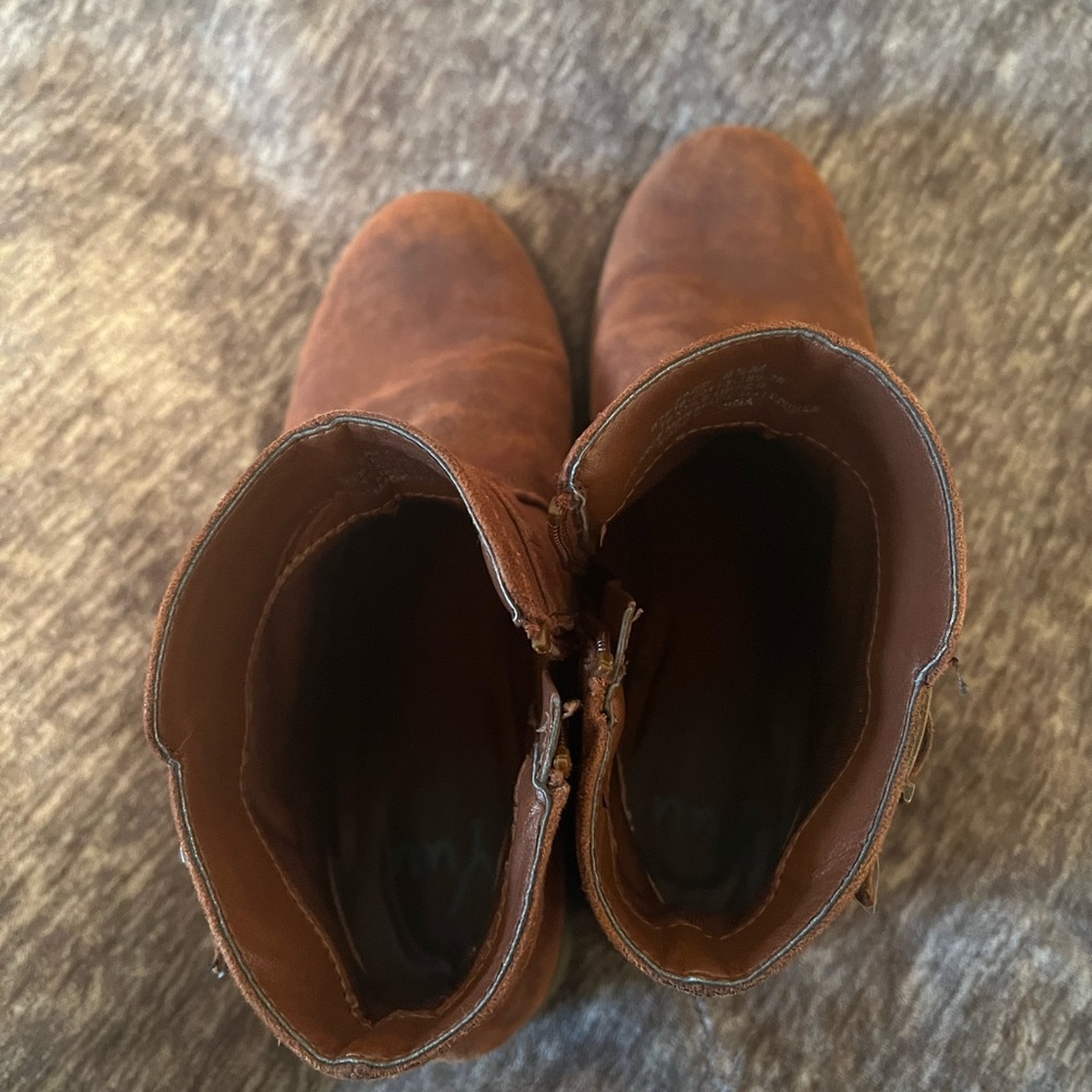Yuu Brown Ankle Boots with Buckle Detail! - Picture 4 of 5